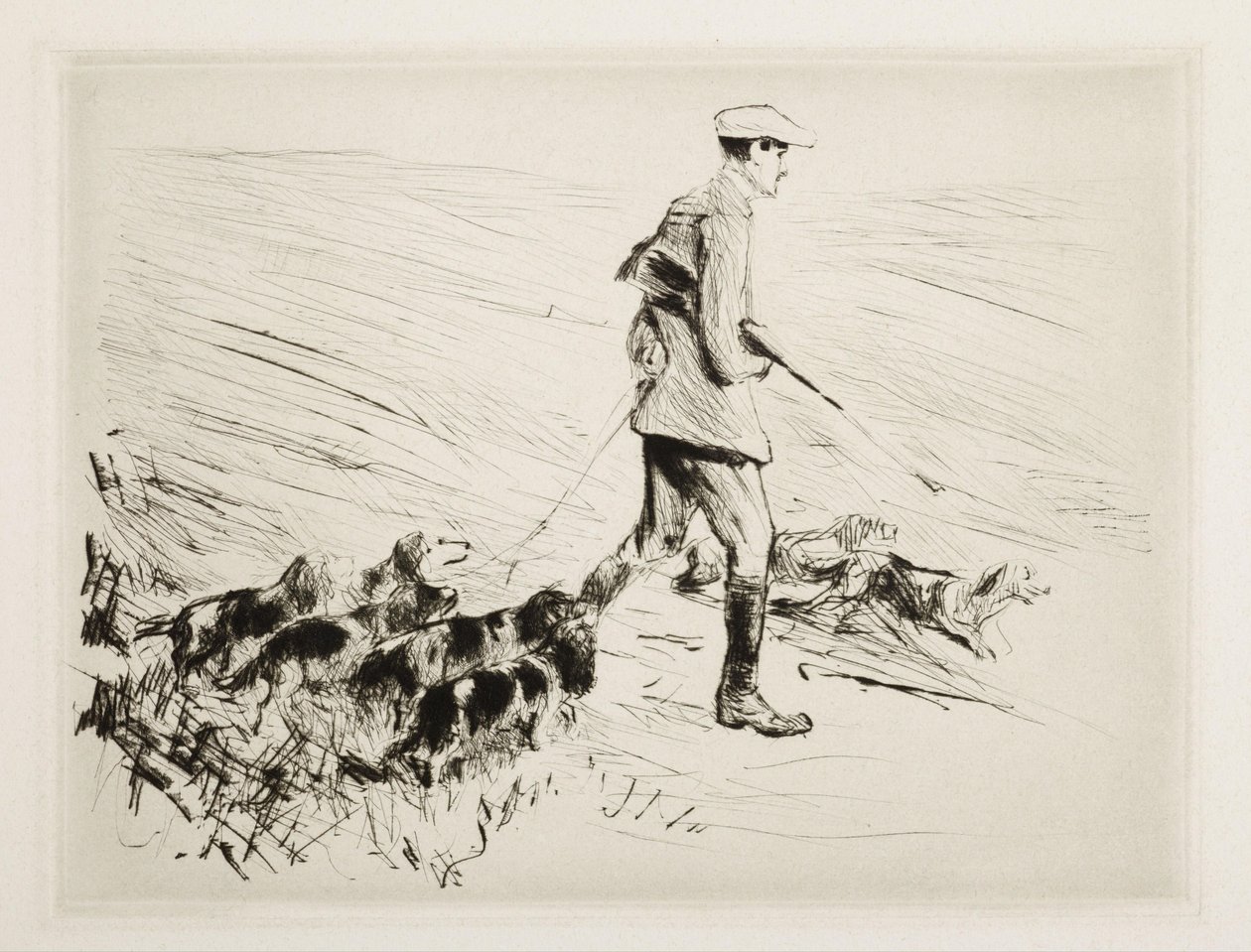 Jägare med hundar av Max Liebermann