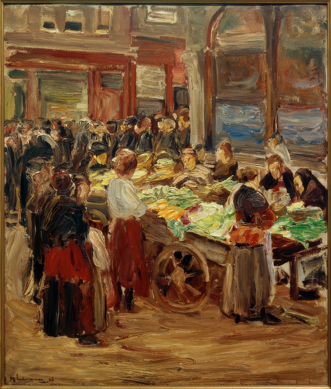 Judengasse i Amsterdam - grönsaksmarknad av Max Liebermann