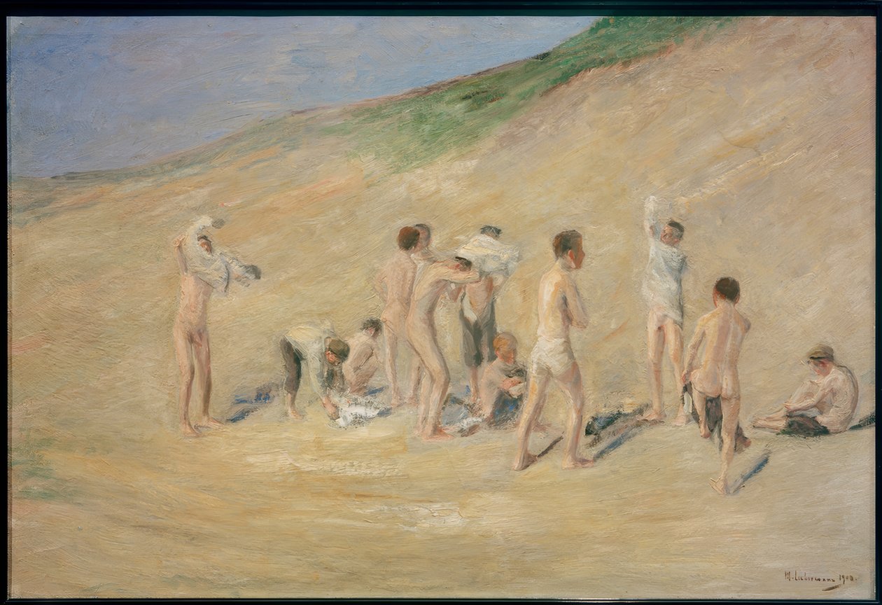 Pojkar efter bad av Max Liebermann