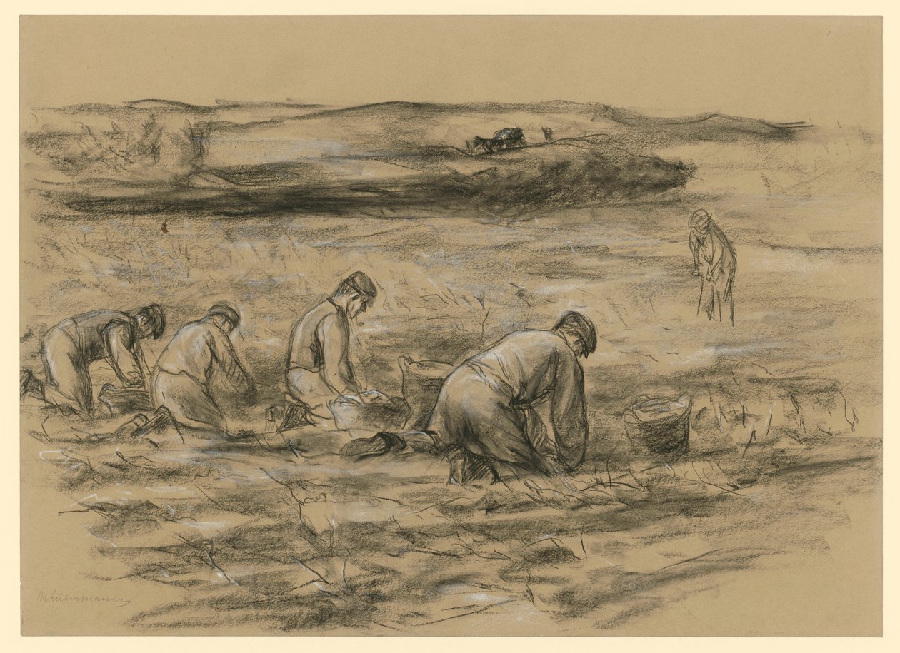 Potatisgrävare i Zandvoort av Max Liebermann