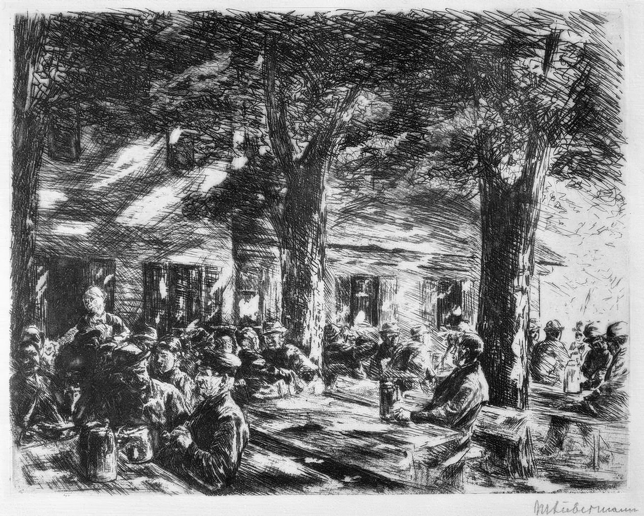 Källarträdgård i Rosenheim av Max Liebermann