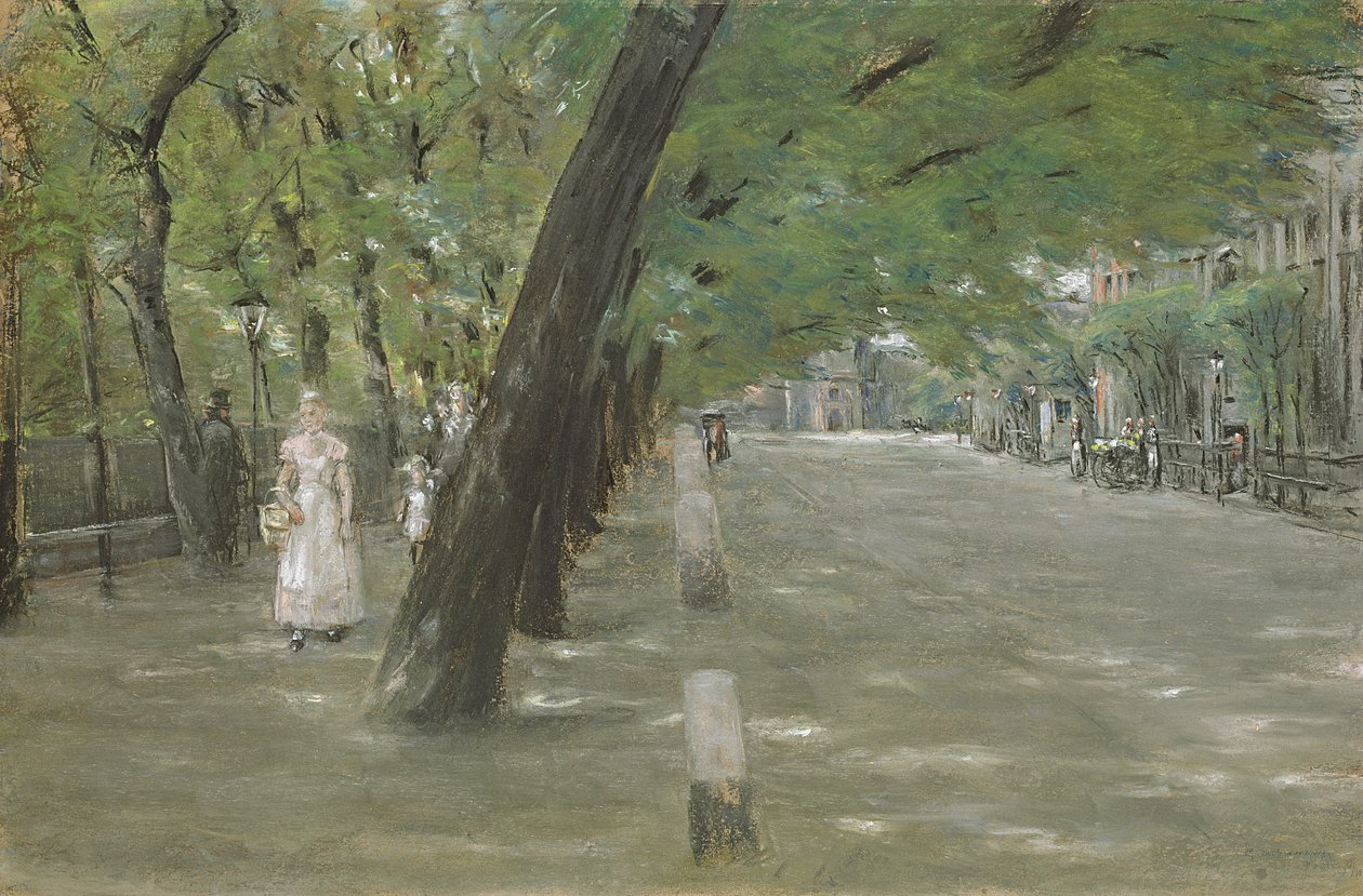 Kirchenallee i St. Georg, Hamburg (pastell på papper) av Max Liebermann