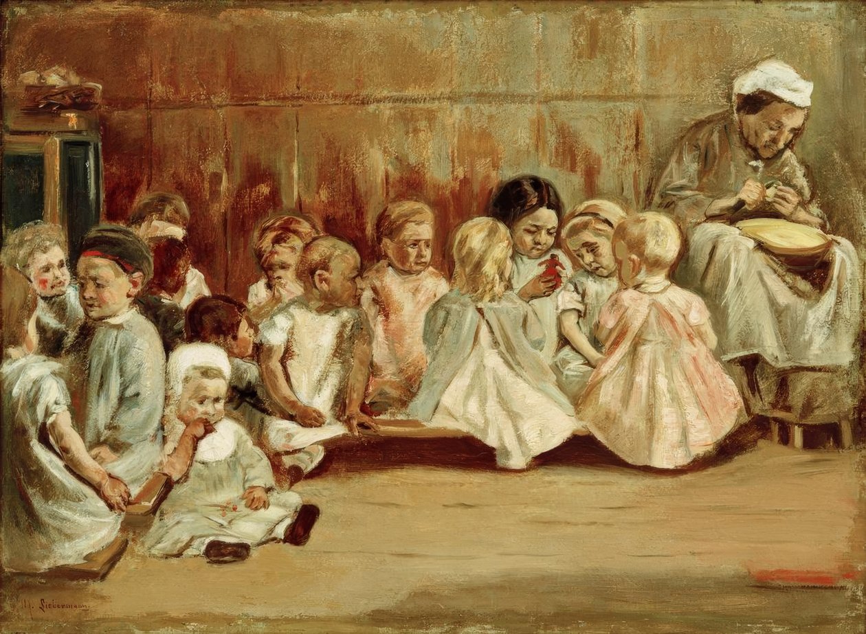 Spädbarnsskola av Max Liebermann