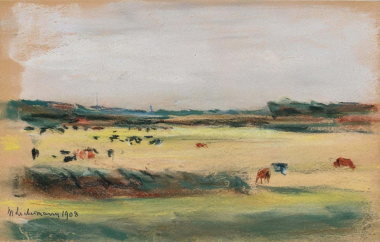 Landskap med betande kor. 1908 av Max Liebermann
