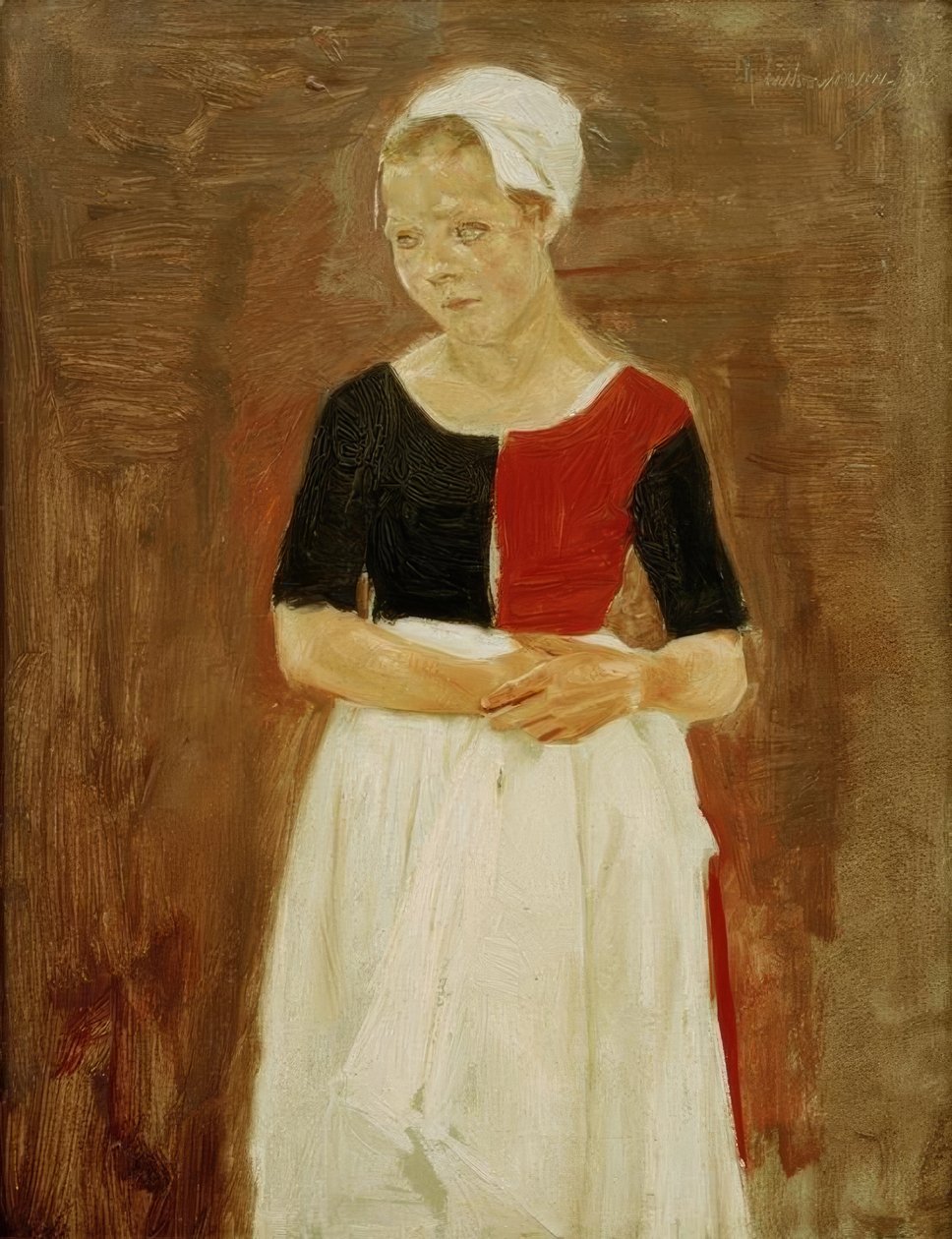 M.Liebermann, stående föräldralös flicka av Max Liebermann