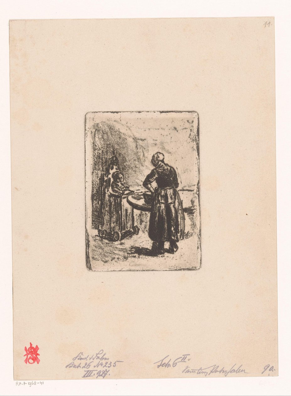 Mor och barn vid bordet av Max Liebermann
