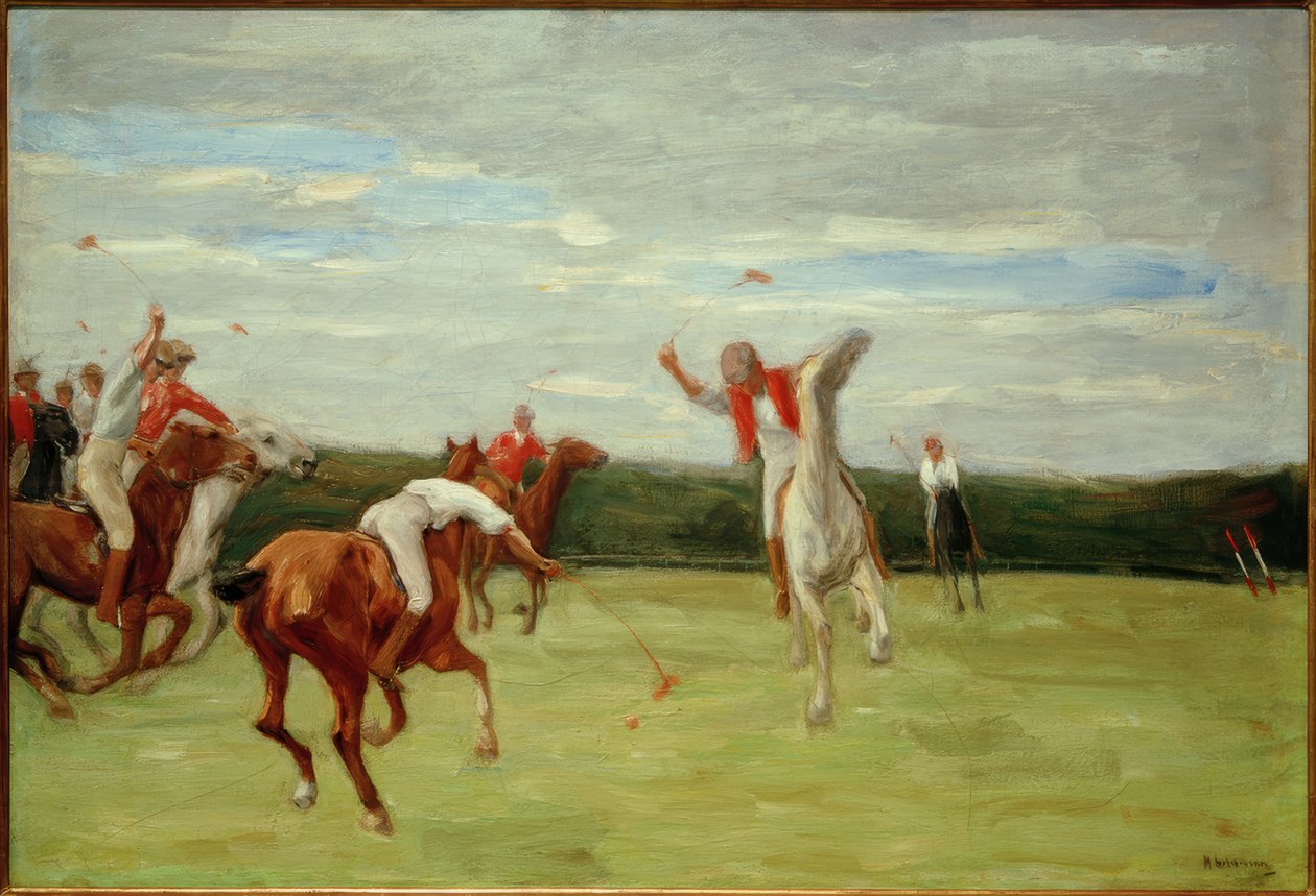 Polospelare i Jenischs Park av Max Liebermann