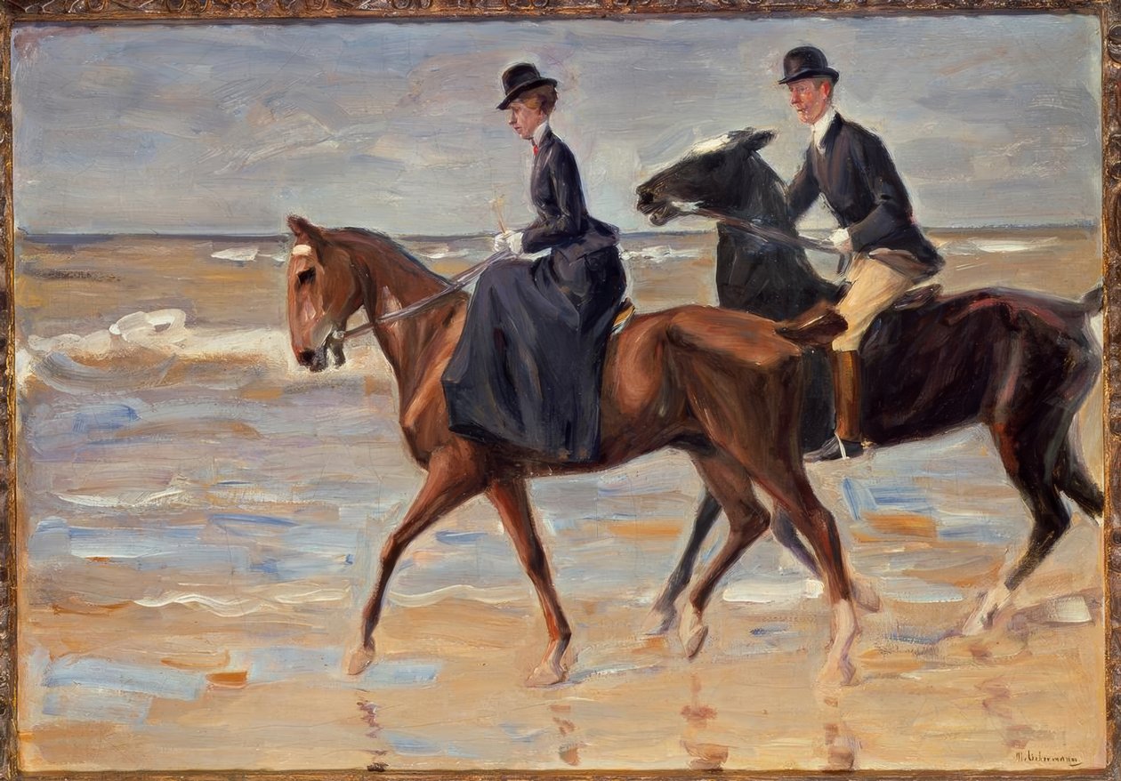Ryttare och ryttare på stranden av Max Liebermann