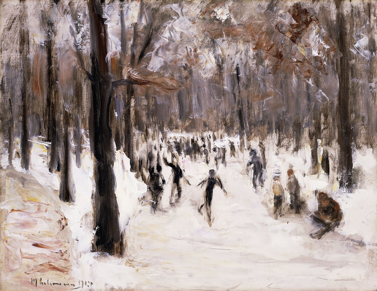 Skridskoåkare i Tiergarten, Berlin; Skridskoåkare i Berlin Tiergarten, 1924 av Max Liebermann