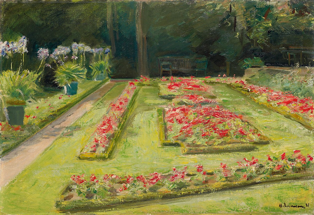 Blomsterrassen i Wannsee-trädgården, 1921 av Max Liebermann