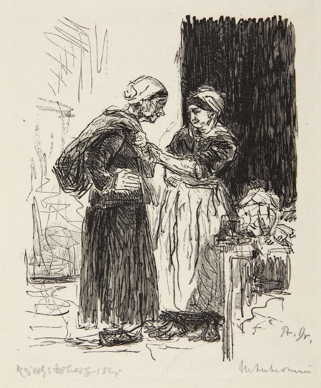 Två kvinnor i samtal av Max Liebermann