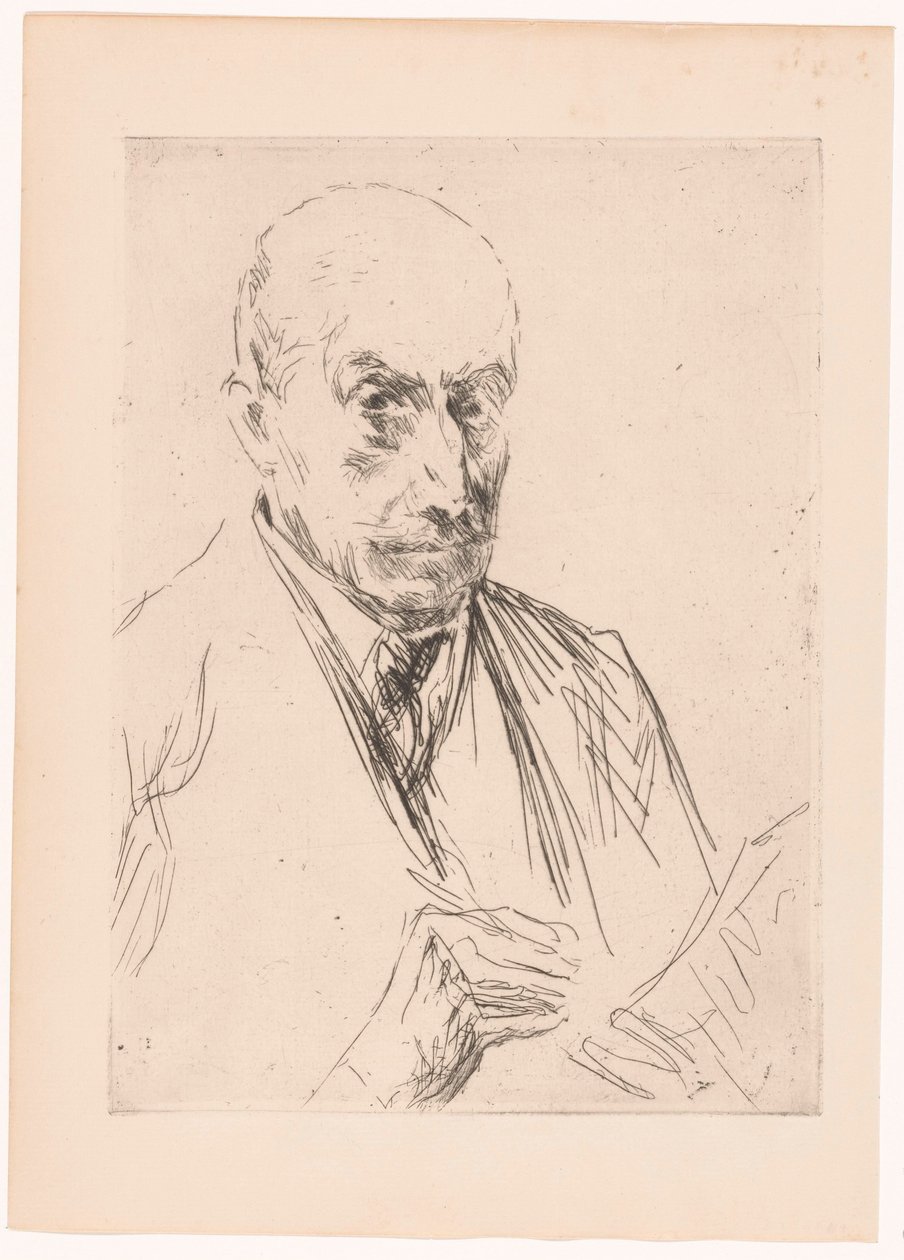 Självporträtt av Max Liebermann, penna i handen av Max Liebermann
