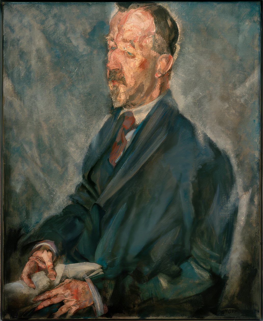 Max Oppenheimer, "Heinrich Mann" / Huile sur toile, 1912 av Max Oppenheimer