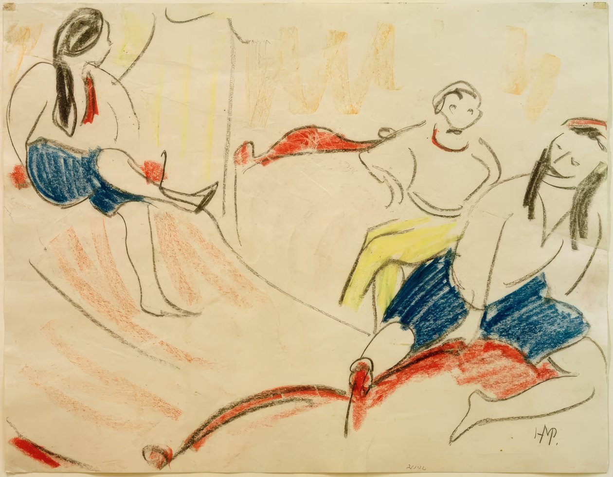 Drei Tänzer (Akrobaten) von Max Pechstein