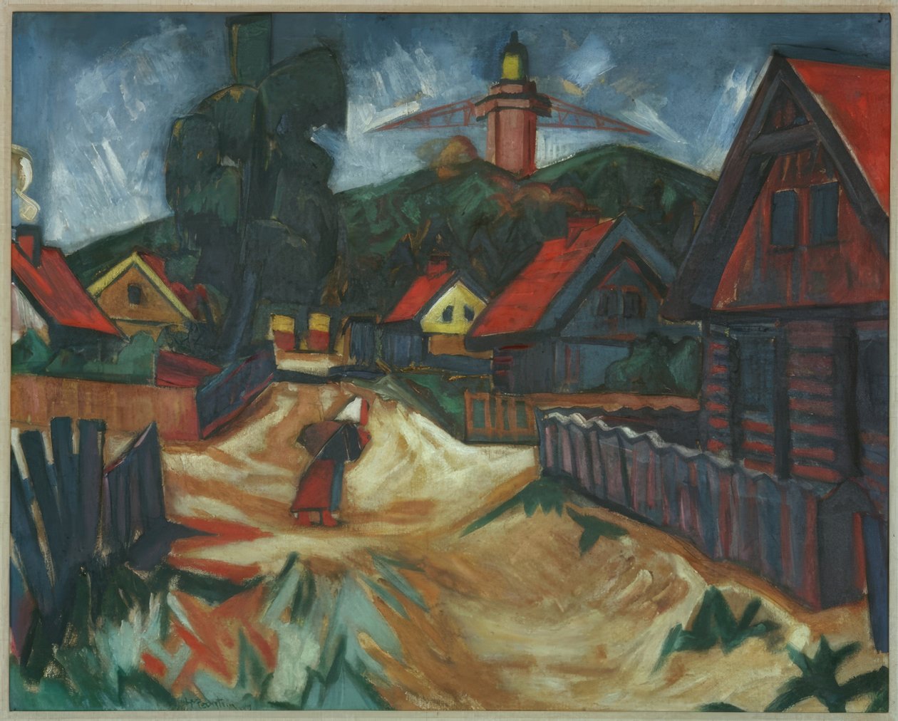 Fiskarstuga i Nidden av Max Pechstein