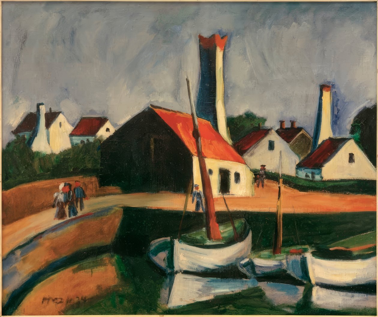 Fiskhamn på Bornholm av Max Pechstein