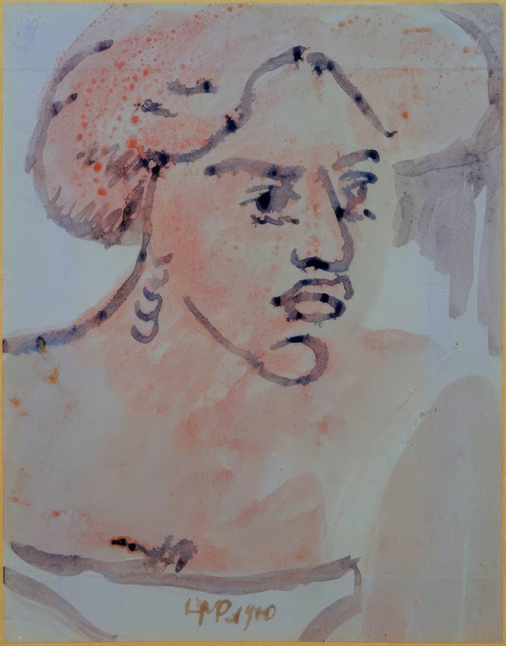 Kvinnoporträtt av Max Pechstein