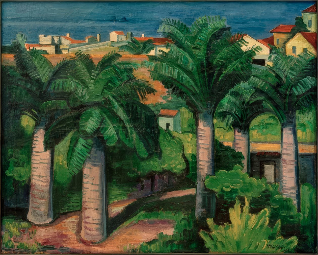 Palmer i Collioure av Max Pechstein