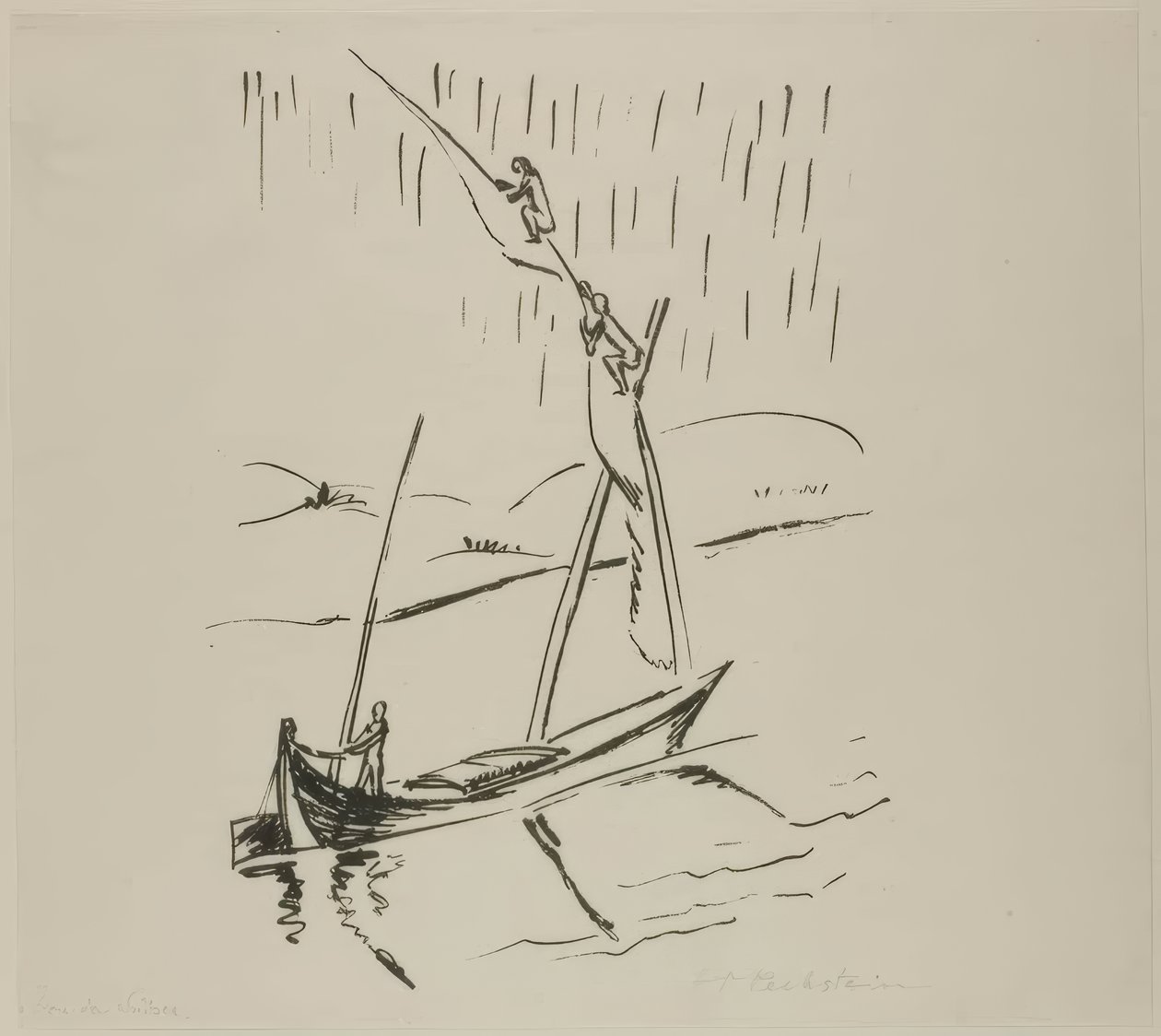 Suezkanalen, från resebilder: Italien-Söderhavet av Max Pechstein