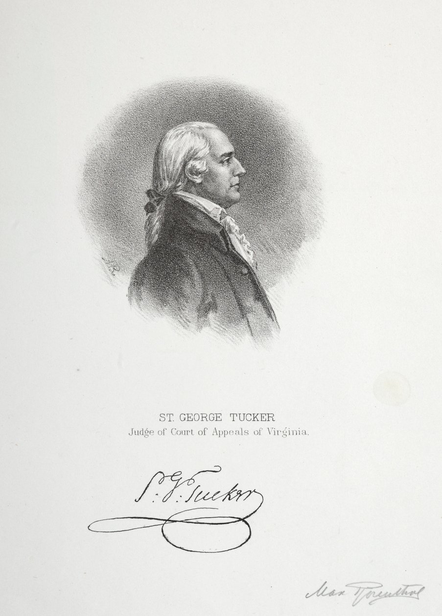 St. George Tucker, domare vid appellationsdomstolen i Virginia av Max Rosenthal