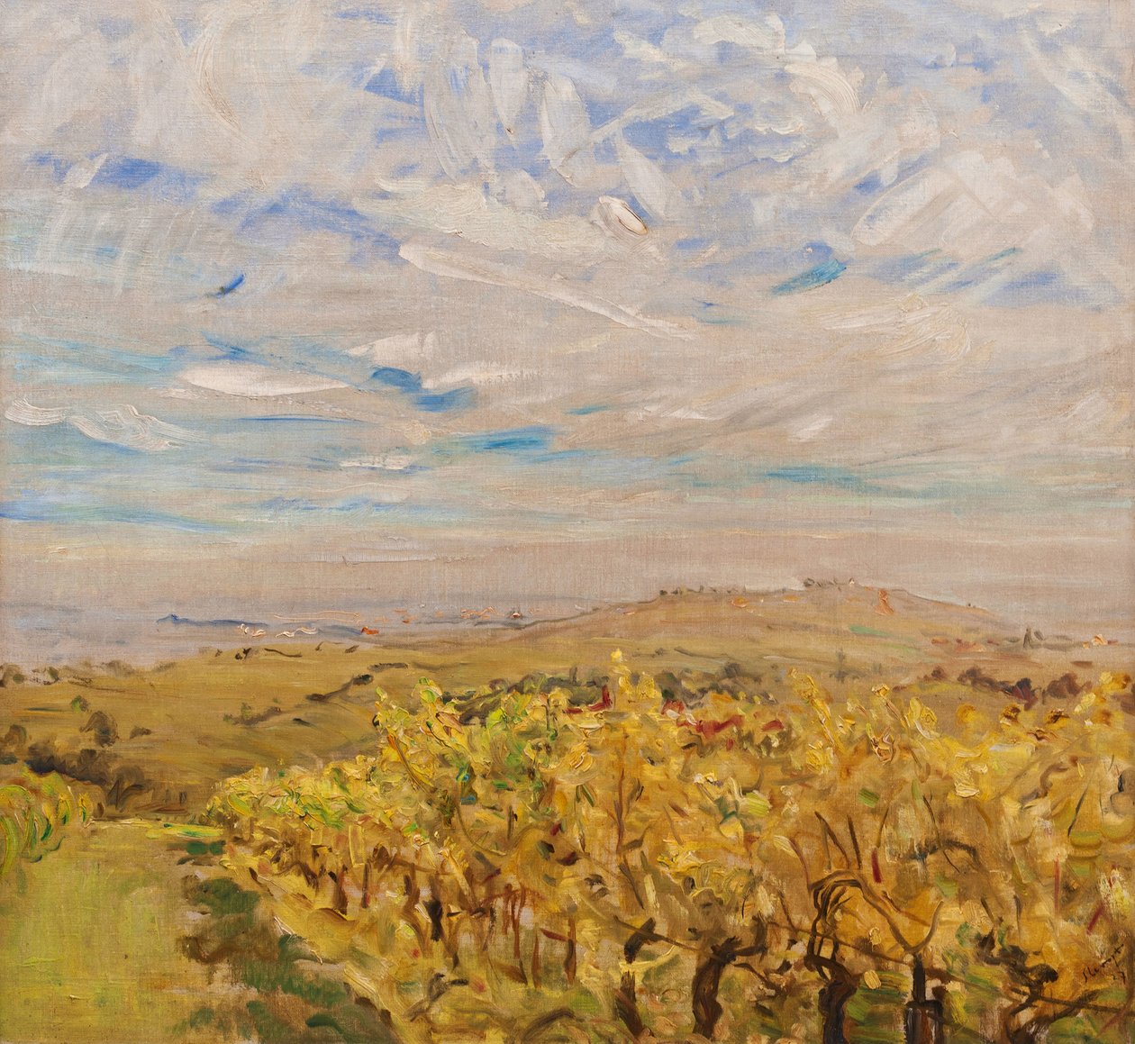 Tidig höst i Pfalz. Vingårdar nära Neukastel, 1927 av Max Slevogt