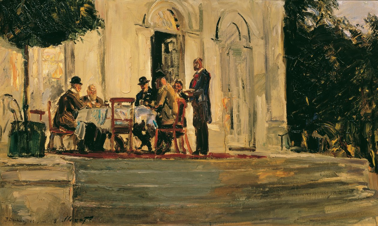 Middag på terrassen i Badenburg i Nymphenburg Palace Park av Max Slevogt