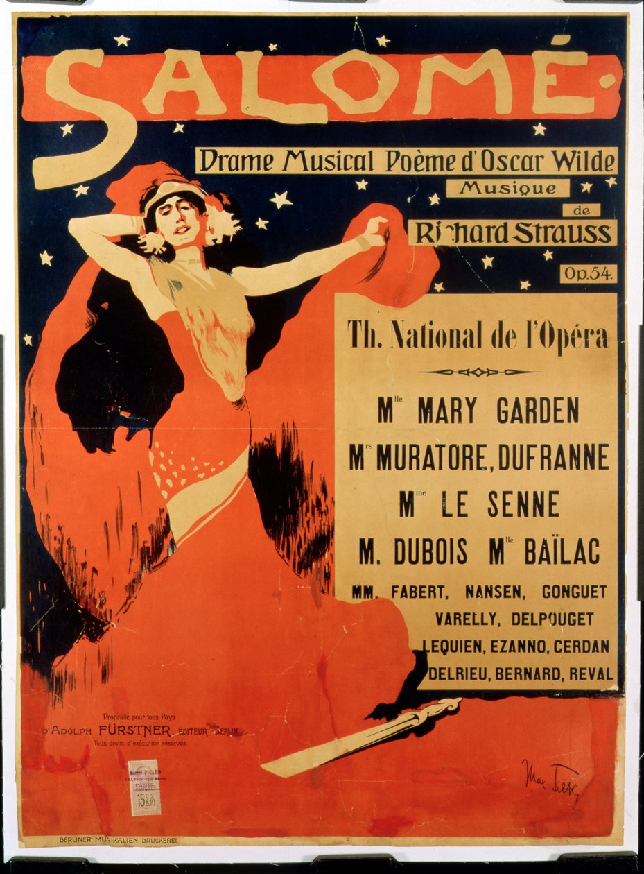 Affischreklam "Salome", opera av Richard Strauss (1864-1949) (litho) av Max Tilke