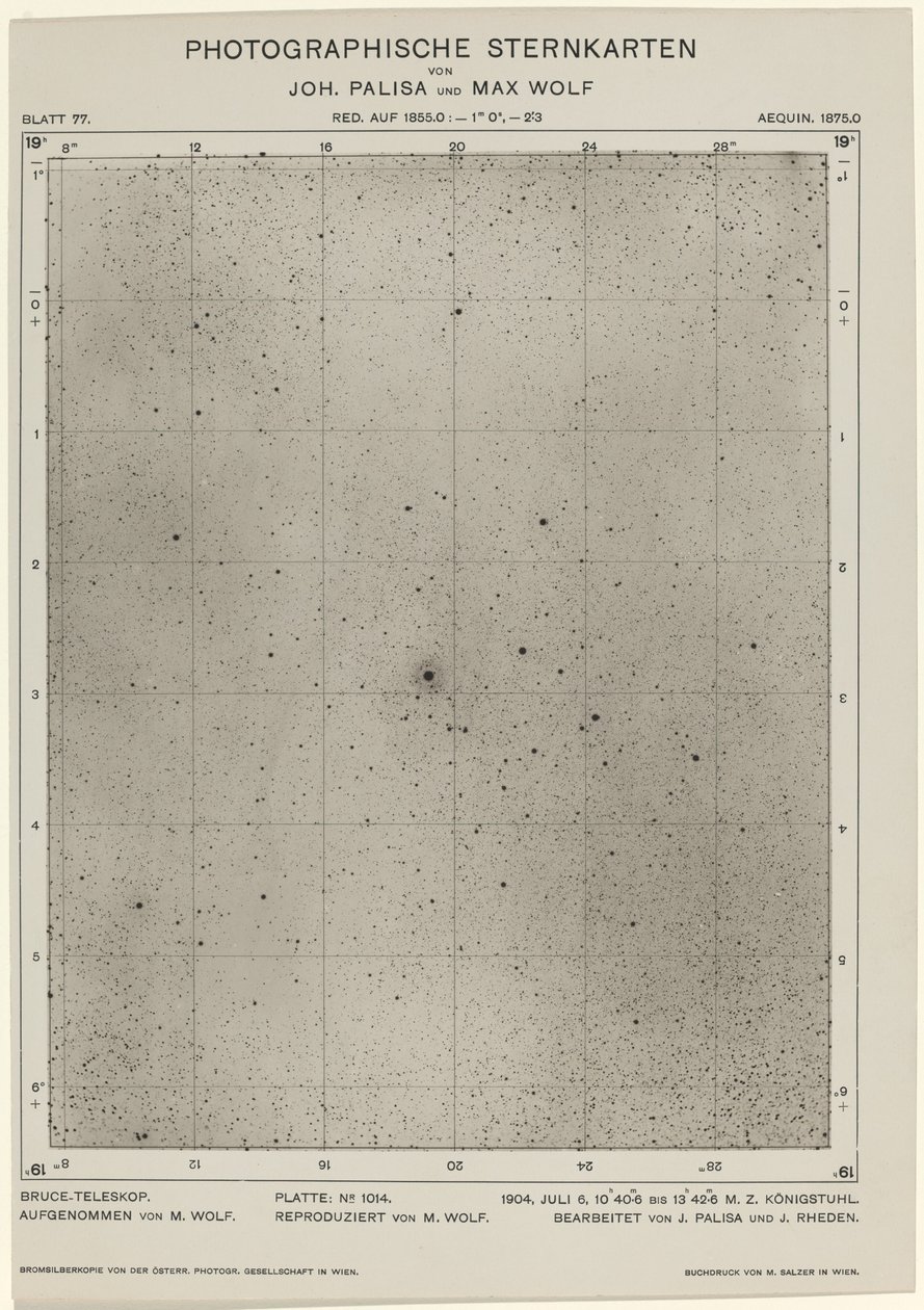 Fotografiska stjärnkartor 6 juli 1904, 1649. Skapare: Max Wolf, Johann Palisa. av Max Wolf, Johann Palisa