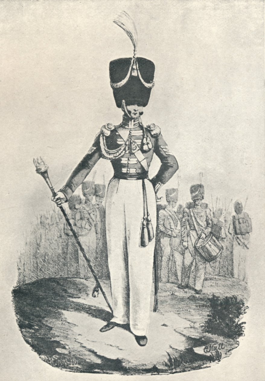 87:e regementet eller Royal Irish Fusiliers, trummajor 1828, 1828 1909 av Maxim Gauci