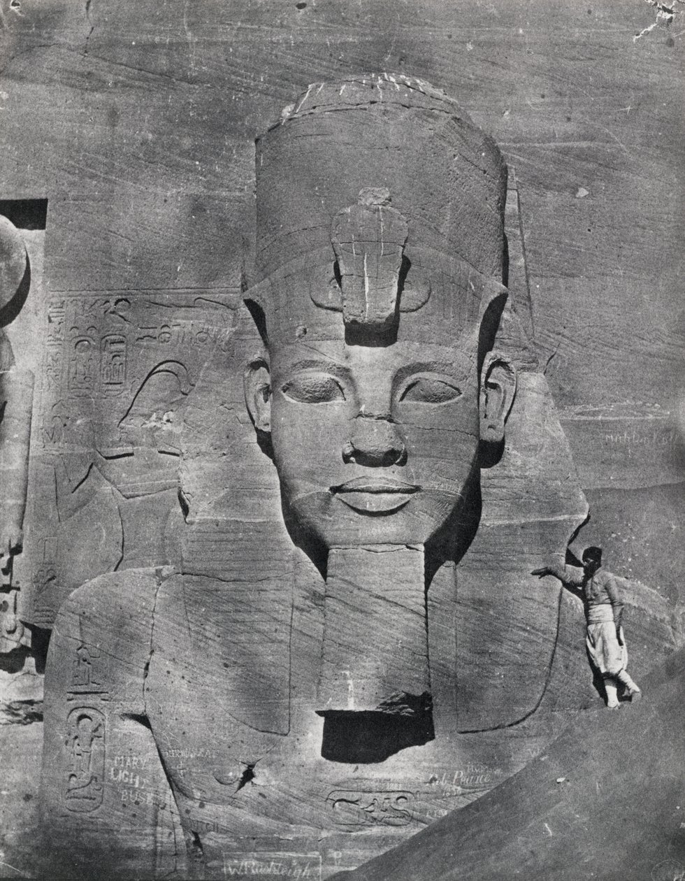 Kolossal staty av Ramses II i Abu Simbel, 1850 av Maxime Du Camp