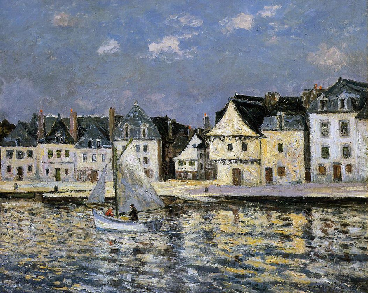 Hamnen i St. Goustan, Bretagne, 1912 av Maxime Emile Louis Maufra