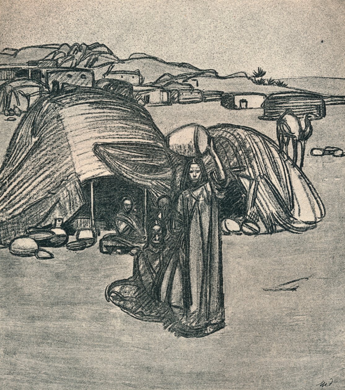 At the Gates of the Desert, c1920, 1923 av Maxime Pierre Jules Dethomas