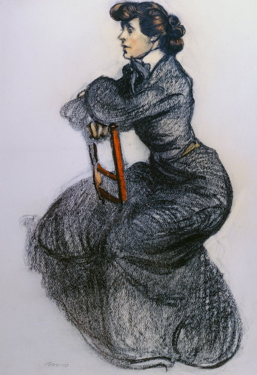 Colette, ca 1906-7 (kol och pastell) av Maxime Pierre Jules Dethomas