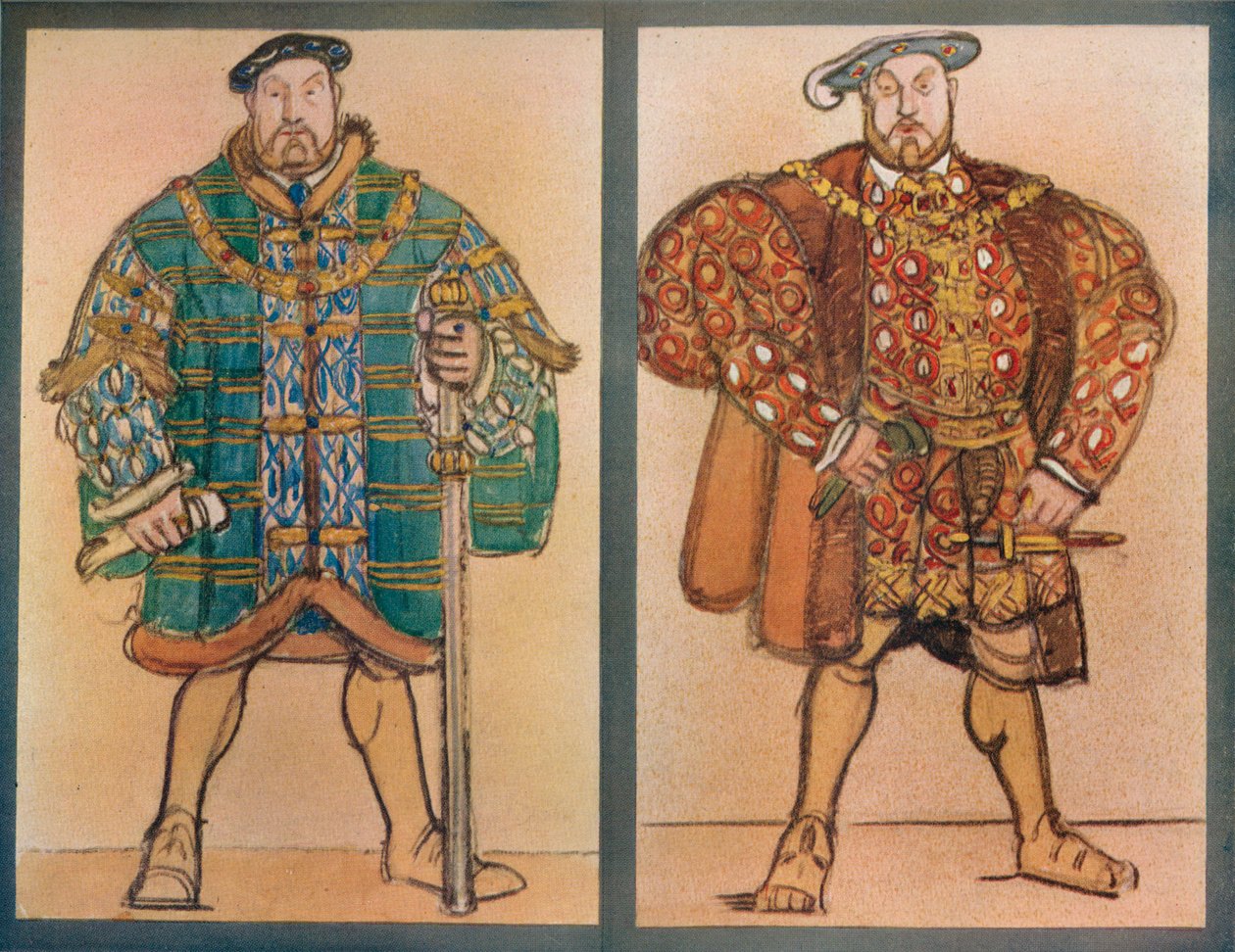 Kostymdesigner för Henry VIII Theatre De Lopera, Paris, 1920, c1920, 1923 av Maxime Pierre Jules Dethomas