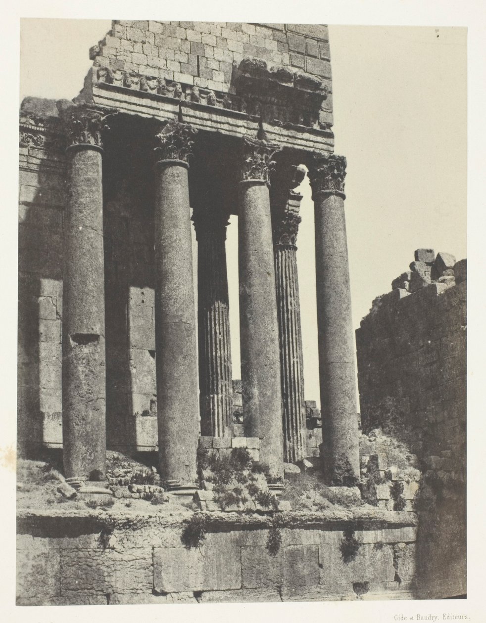 Baalbeck (Heliopolis), Jupitertemplet, vy från sydöstra vinkeln; Syrien av Maxime Du Camp