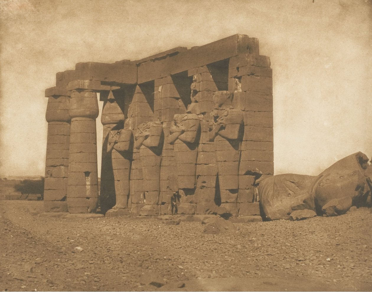 Kolosser av Ramesseum, 1850. av Maxime Du Camp