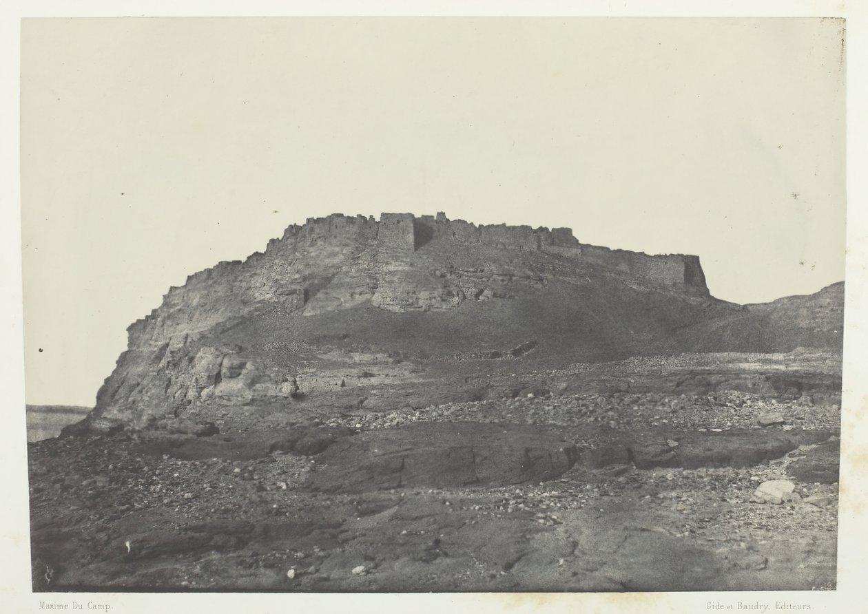 Fortress Of Ibrym Ancient Premmis, utsikt från söder, Nubia, 184951, tryckt 1852. av Maxime Du Camp