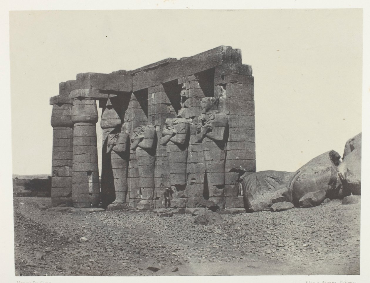 Gournah, Perystyle från Osymandias grav (Ramesseum Occidental); Thebe, plansch 59 från albumet "Egypte, Nubie, Palestine et Syrie" (1852) av Maxime Du Camp