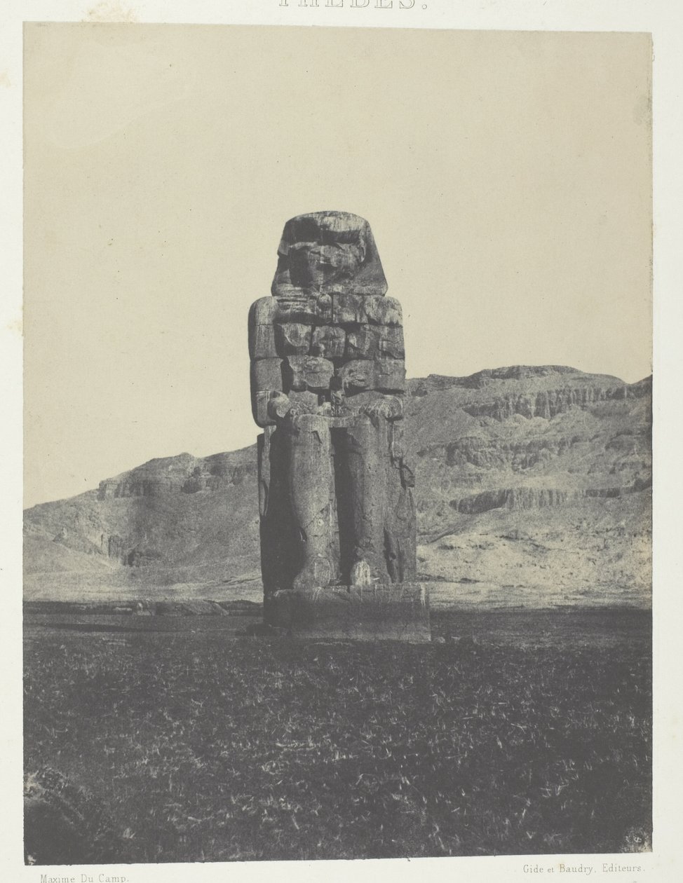 Qurnah, staty av Memnon; Thebe av Maxime Du Camp