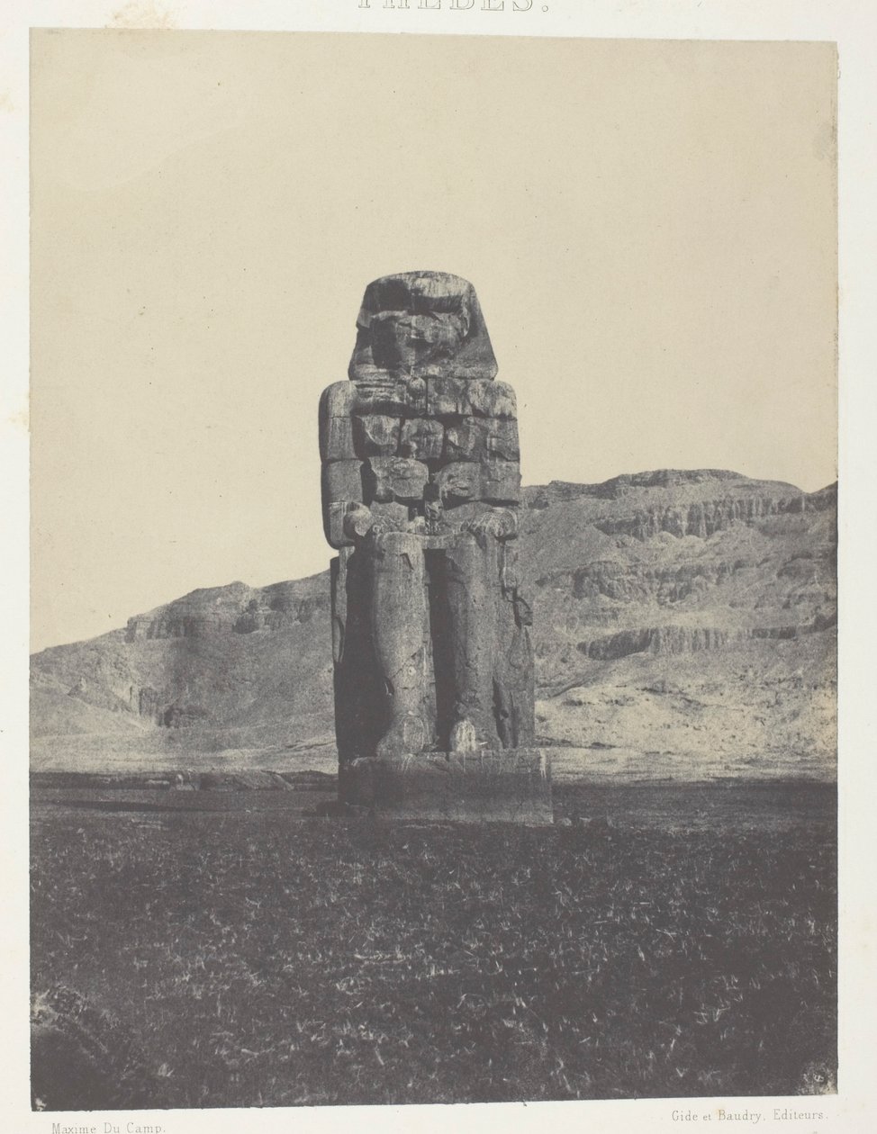 Qurnah, staty av Memnon; Thebe av Maxime Du Camp