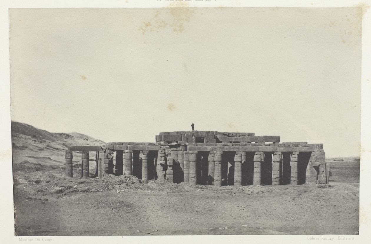 Gournah, Osymandias grav; Thebe, plansch 58 från albumet "Egypte, Nubie, Palestine et Syrie" (1852) av Maxime Du Camp