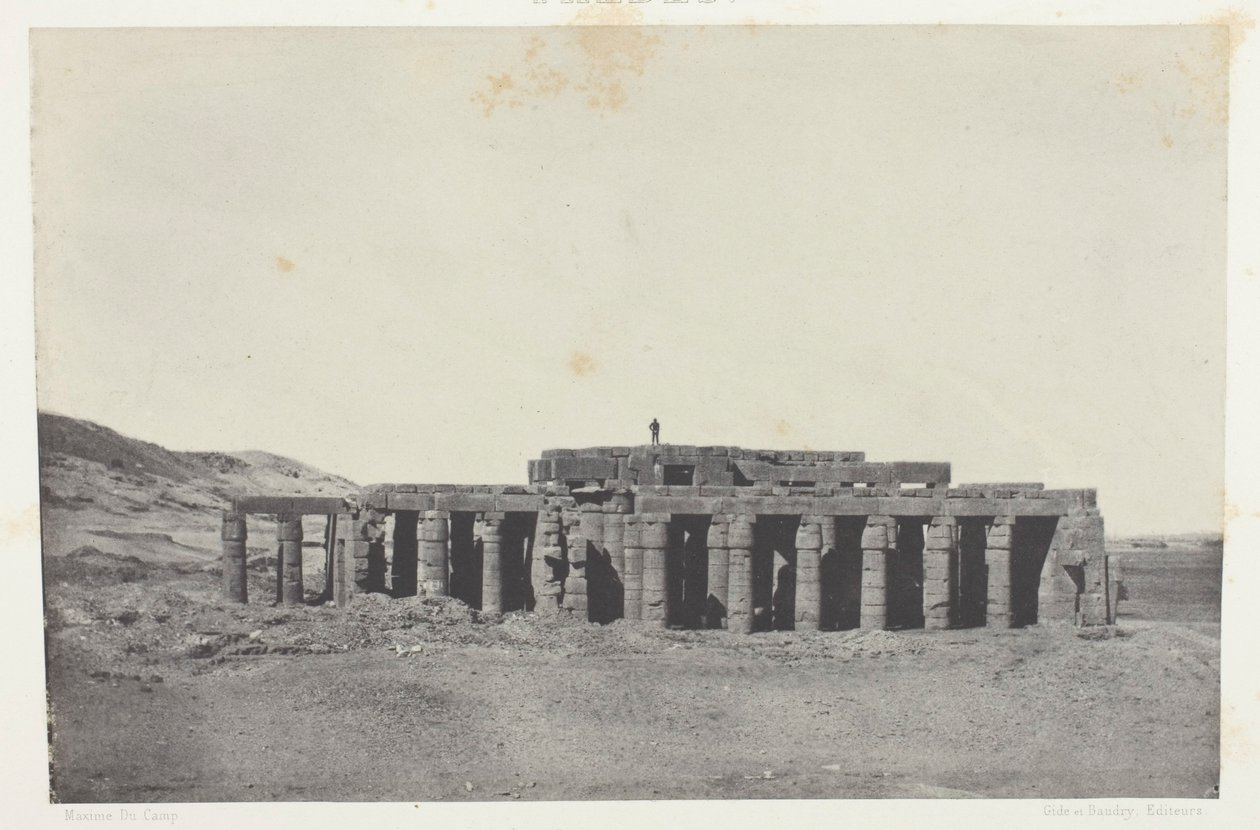 Gournah, Osymandias grav; Thebe, plansch 58 från albumet "Egypte, Nubie, Palestine et Syrie" (1852) av Maxime Du Camp