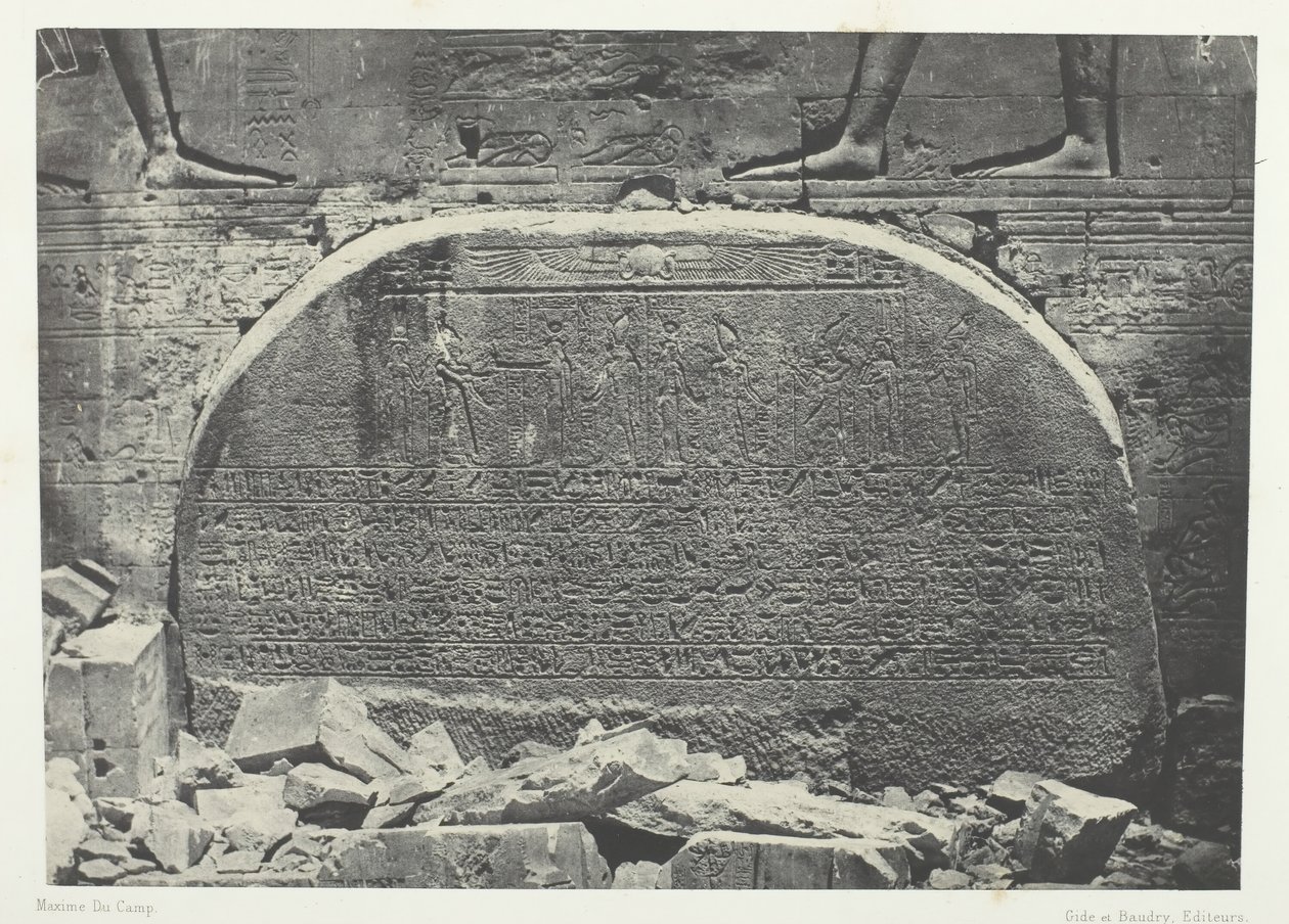 Great Temple of Isis at Philoe, Proscynema Act of Adoration, Nubia, 184951, tryckt 1852. av Maxime Du Camp