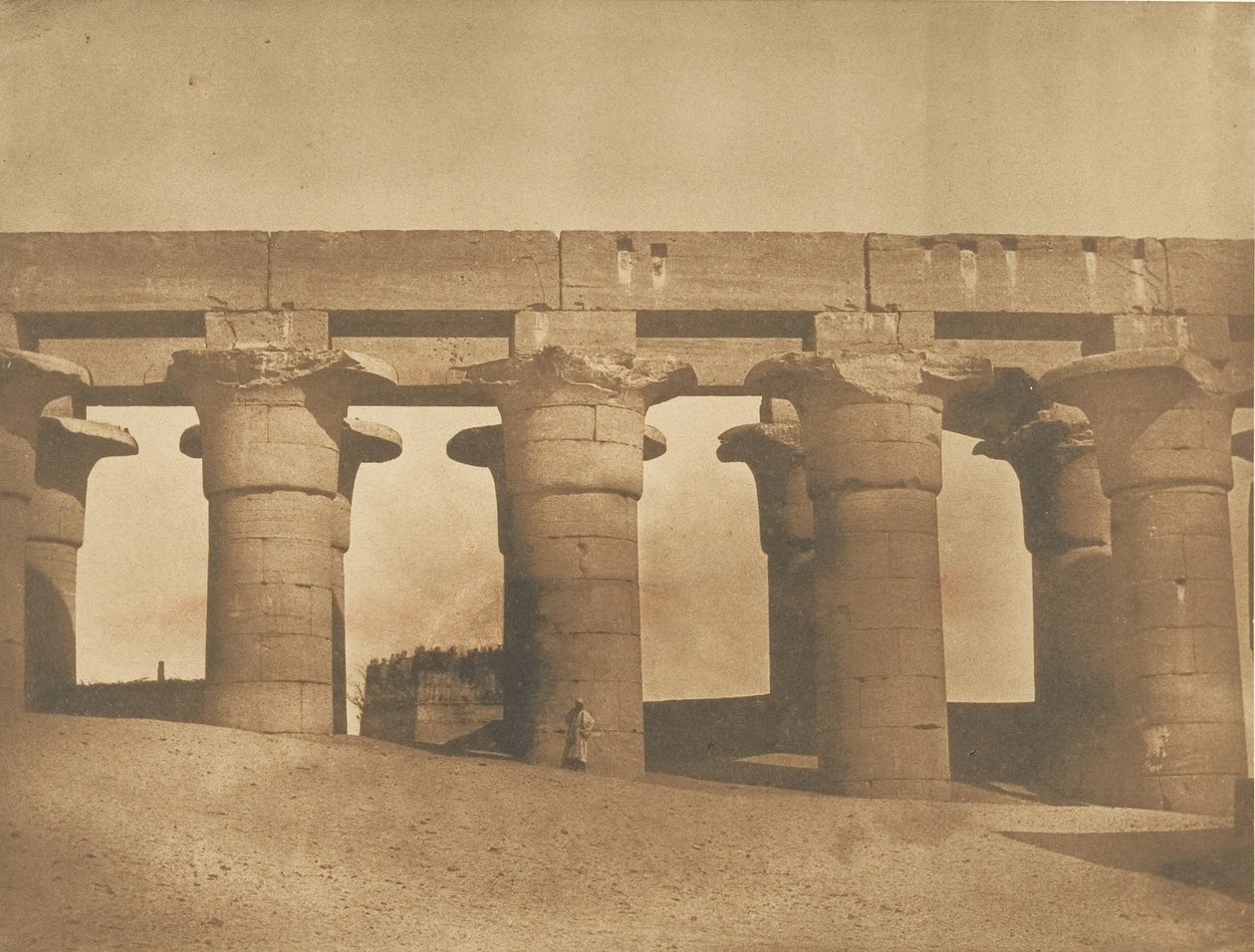 Stora pelargången i Amenhotep III-palatset i Luxor, Thebe, 1849-50. av Maxime Du Camp