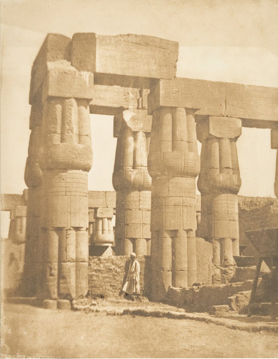 Grupp av kolonner från Palace of Luxor, Thebe, 1849-50. av Maxime Du Camp