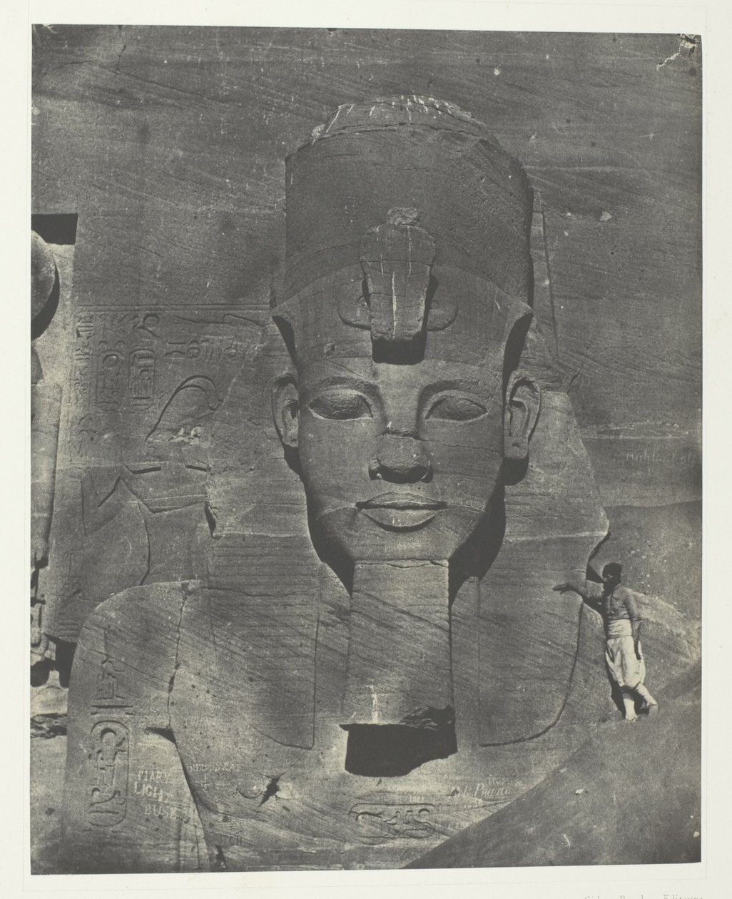 Ibsamboul, Colosse Médial (Enfoui) du Spéos de Phrè Nubie, Palestine et Syrie, plansch 106 från albumet "Egypte, Nubie, Palestine et Syrie" (1852) av Maxime Du Camp