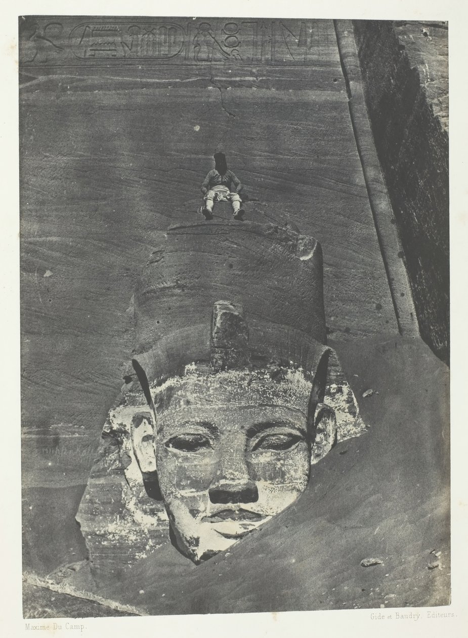 Ibsamboul, Western Colossus Of Spéos De Phrè, Nubia, 184951, tryckt 1852. av Maxime Du Camp