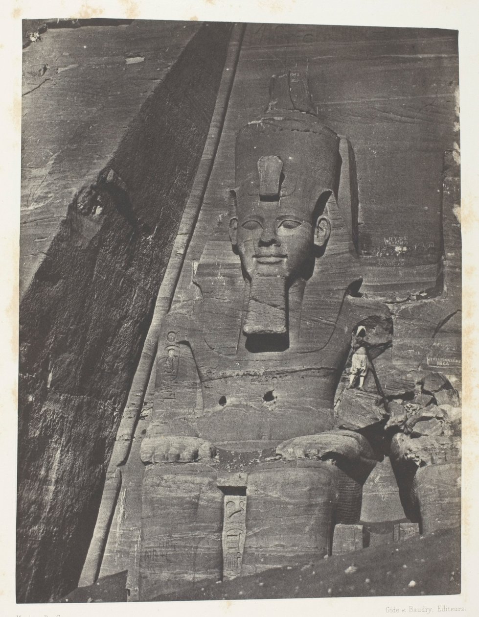 Ibsamboul, Colosse Oriental Du Grand Spéos De Phrè; Nubie, plansch 103 från albumet "Egypte, Nubie, Palestine et Syrie" (1852) av Maxime Du Camp