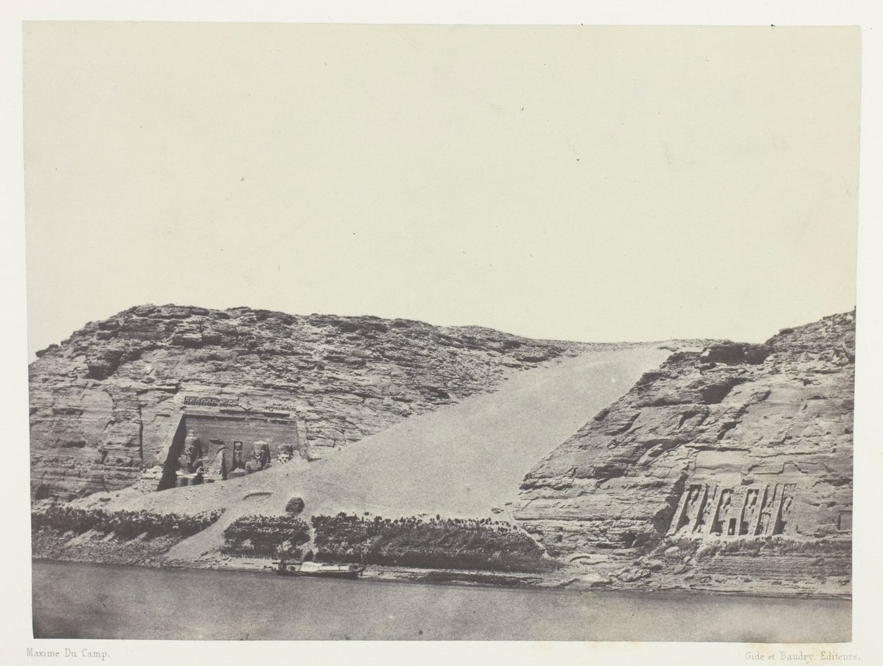 Ibsamboul, Les Deux Spéos; Nubie, plansch 101 från albumet "Egypte, Nubie, Palestine et Syrie" (1852) av Maxime Du Camp