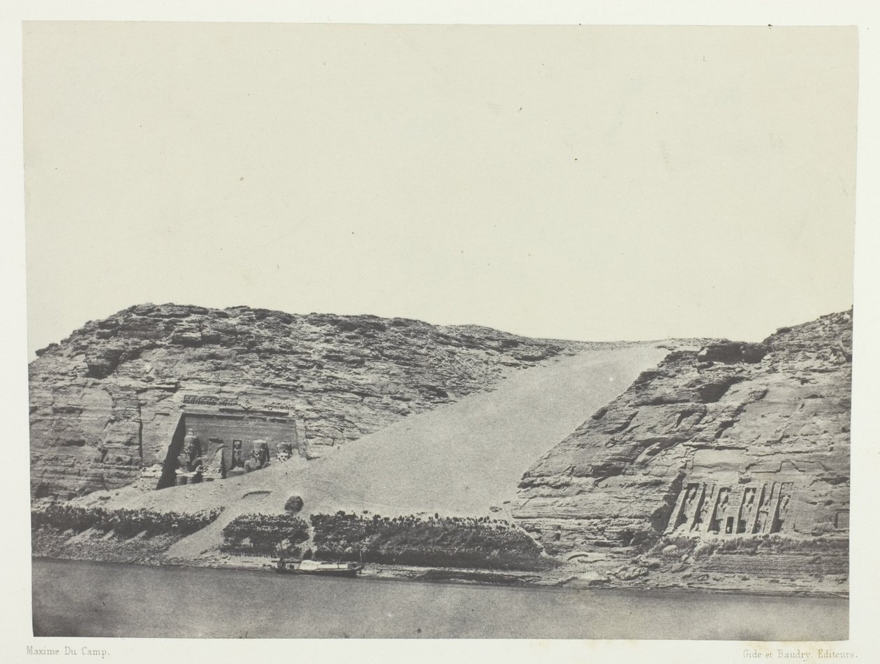 Ibsamboul, Les Deux Spéos; Nubie, plansch 101 från albumet "Egypte, Nubie, Palestine et Syrie" (1852) av Maxime Du Camp